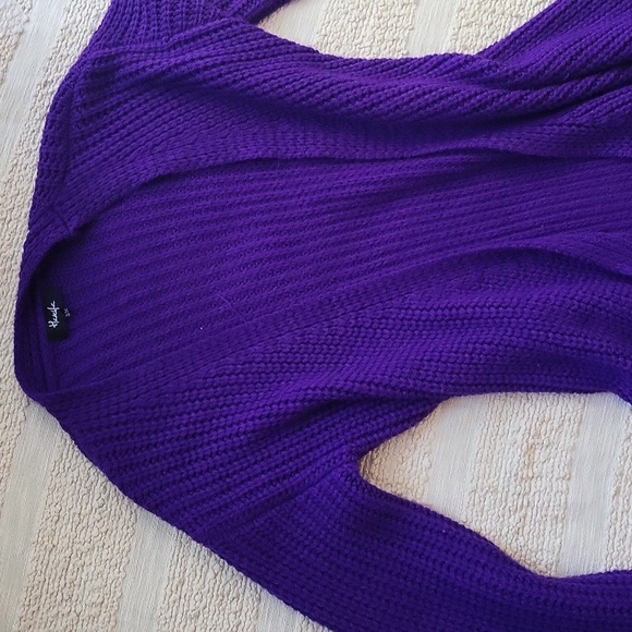 Hanifa Vibrant Purple Fringe Cardigan. Size S/M - Picture 4 of 9